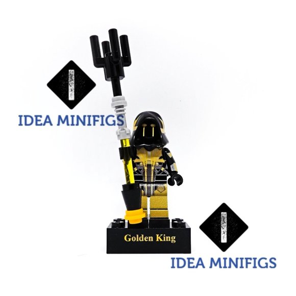 Battle Royale Classic Gold King Custom UV Print on Lego Minifigure - Picture 3 of 4